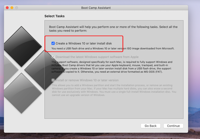installing windows 10 iso for bootcamp on mac