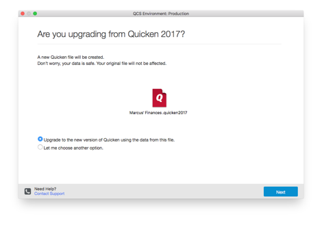 quicken 2017 for mac update list